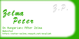 zelma peter business card